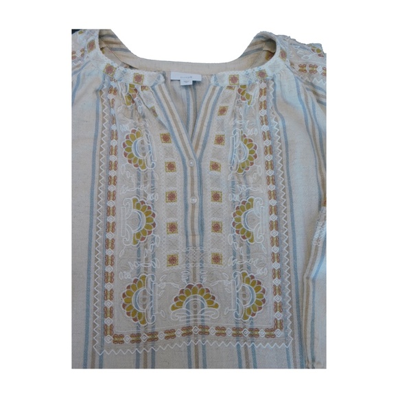 J. Jill Pure Jill Striped Embroidered Tunic - Neutral Colors - Size 2X - Picture 4 of 8